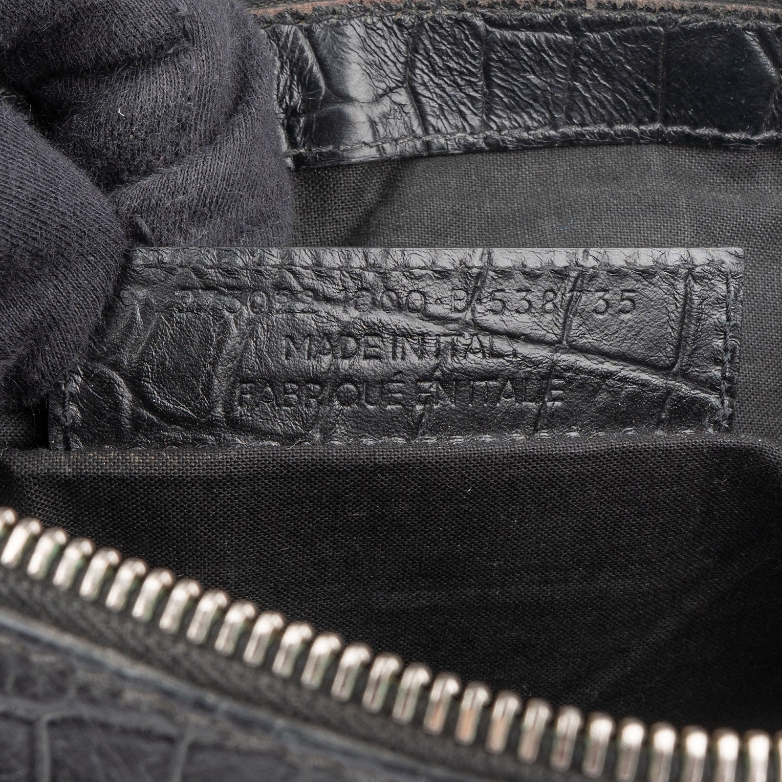 Balenciaga Crocodile Embossed Classic Clutch - vintageandkickz