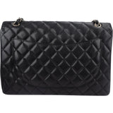 Chanel Quilted Caviar Leather Palladium Maxi Single Flap Crossbody Bag