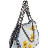 Stella McCartney Denim Floral Embroidered Falabella Tote Handbag