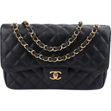 Chanel Quilted Caviar Leather Jumbo Double Flap Crossbody Bag