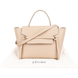 Céline Beige Grained Leather Belt Handbag
