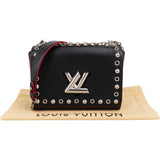 Louis Vuitton Noir Epi Leather Studded Twist MM Crossbody Bag