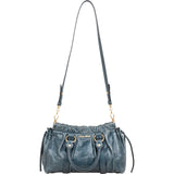 Miu Miu Blue Vitello Lux Leather Drawstring Satchel Handbag xx geruch