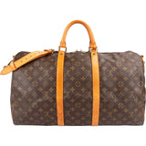 Louis Vuitton Monogram Canvas Keepall 50 Bandoulière Travel Bag