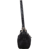 Fendi Black Cotton Baguette Buckle Shoulder Bag