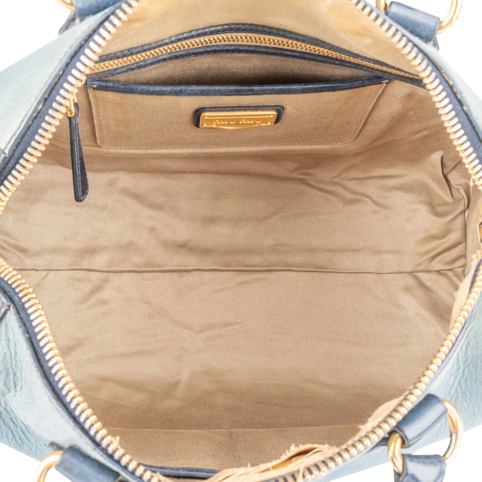 Miu Miu Vitello Lux Bicolor Bauletto Handbag - vintageandkickz