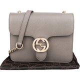 Gucci Grained Leather Interlocking GG Small Crossbody Bag