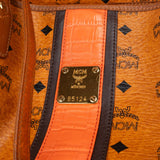 MCM Monogram Visetos Tote Croc-Embossed Liz Shoulder Bag