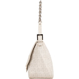 Fendi Zucchino Canvas Chain Baguette Mamma Shoulder Bag