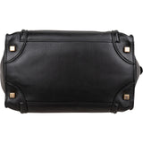 Céline Smooth Black Leather Luggage Handbag