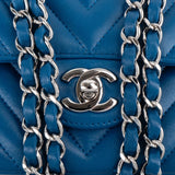Chanel Quilted Chevron Lambskin Classic Medium Double Flap Shoulder Bag