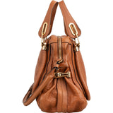 Chloé Brown Grained Leather Paraty Handbag