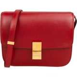 Celine Classic Red Boxcalf Leather Medium Box Crossbody Bag