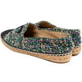 Chanel Multicolor Black Tweed CC Espadrilles Shoes (40)