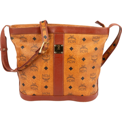 MCM Monogram Visetos Bucket Shoulder Crossbody Bag