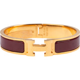 Hermès Rouge Baroque Gold Tone Clic H Bracelet