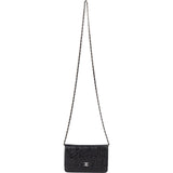 Chanel Lambskin Camellia Leather Wallet on Chain Crossbody Bag