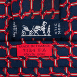 Hermès Geometric Scarf Pattern Silk Tie Krawatte