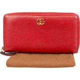 Gucci Grained Leather GG Marmont Zip Around Wallet