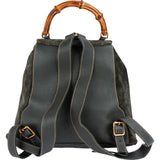 Gucci Green Suede Bamboo Backpack