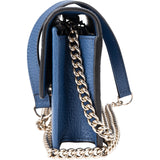 Gucci Pebbled Leather Interlocking GG Wallet On Chain Crossbody Bag