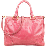 Prada Pink Vitello Lux Shine Leather Tote Handbag