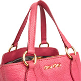Miu Miu Vitello Pink Grained Leather Tote Handbag