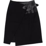 Louis Vuitton Black Leather Trim Asymmetrical Wrap Skirt (FR 34 / DE 32)