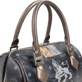 MCM Monogram Visetos Leo Patchwork Boston Handbag