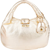 Miu Miu Soft Golden Vitello Shine Leather Small Coffer  Handbag