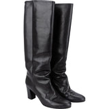 Maison Margiela Black Calf Leather Knee-High Boots (38)
