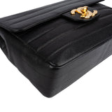 Chanel Horizontal Quilted Caviar Leather Jumbo 24K Gold Single Flap Crossbody Bag