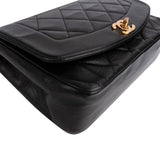 Chanel Quilted Lambskin 24K Gold Diana Single Flap Crossbody Bag