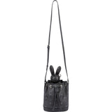 MCM Monogram Visetos Rabbit Drawstring Small Bucket Crossbody Bag