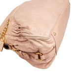 Miu Miu Pink Vitello Lux Leaher Satchel Lock Handbag