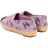 Chanel Purple Cotton CC Espadrilles Shoes (38)
