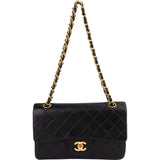 Chanel Quilted Lambskin 24K Gold Small Double Flap Shoulder Bag