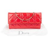 Christian Dior Patent Cannage Leather Wallet On Chain Crossbody Bag