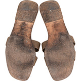 Hermès Taupe Epsom Leather Oran Sandals (36)