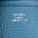 Hermès Bleu Clemence Leather Evelyne III TGM Crossbody Bag