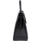 Hermès Noir Epsom Leather Sellier Kelly 35 Handbag - vintageandkickz
