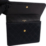 Chanel Quilted Satin Crystal CC Flap Clutch