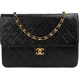 Chanel Quilted Lambskin 24K Gold Single Flap Shoulder Bag