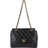 Chanel Quilted Lambskin 24K Gold Single Flap Crossbody Bag