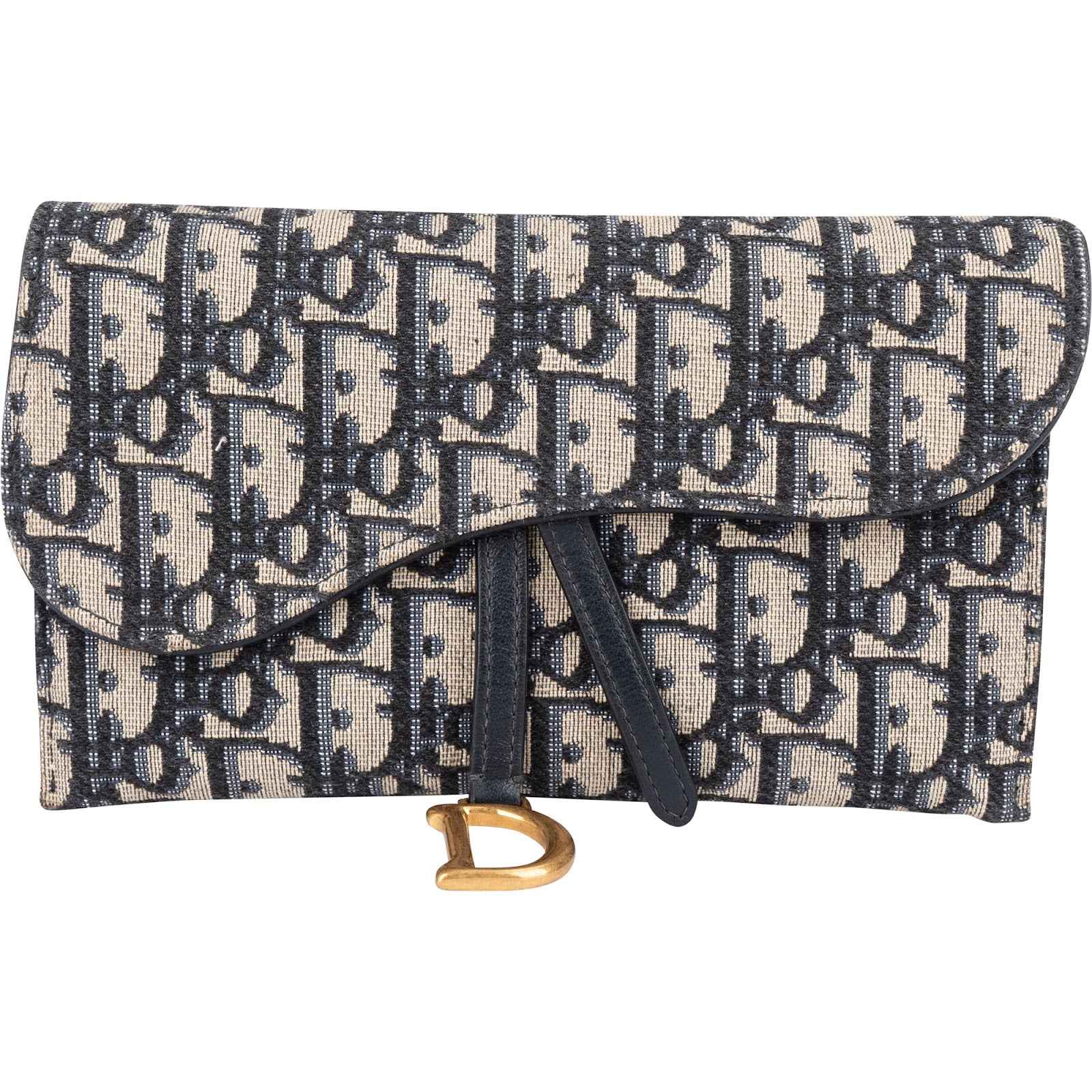 Christian Dior Trotter Monogram Saddle Wallet On Chain Shoulder Bag - vintageandkickz