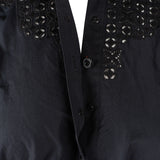 Louis Vuitton Black Cotton Open-Knit Monogram Longsleeve Blouse Dress (FR38)
