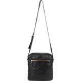 Gucci Black Guccissima Leather GG Messenger Crossbody Bag