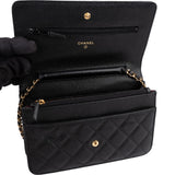 Chanel Quilted Caviar Leather Wallet on Chain Crossbody Bag