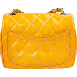 Chanel Quilted Patent Leather Palladium Mini Square Single Flap Crossbody Bag