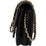 Chanel Quilted Caviar Leather Wallet on Chain Crossbody Bag
